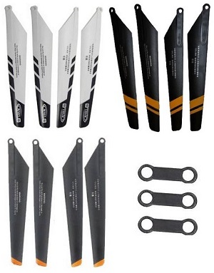 Shuang Ma 9118 SM 9118 RC helicopter spare parts main blades 3 sets (Upgrade Black-Orange + Black-Yellow + White) + 3*connect buckle