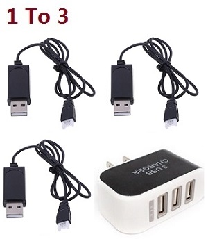 USB charger wire 3pcs + 1 to 3 USB charger adapter set