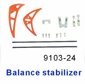 Shuang Ma 9103 SM 9103 RC helicopter spare parts tail decorative set and support bar (Red)