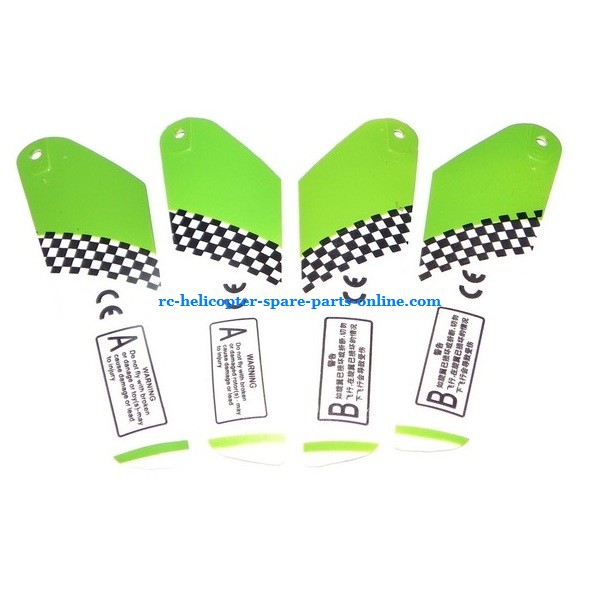 SH 6020 6020-1 6020i 6020R RC helicopter spare parts main blades (Green)