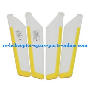 MJX T23 T623 RC helicopter spare parts main blades (2x upper + 2x lower) yellow color