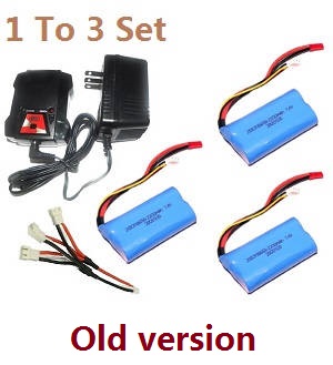 MJX T55 T655 RC helicopter spare parts 1 to 3 charger set + 3*7.4V 2200mAh battery set (New version) Red plug